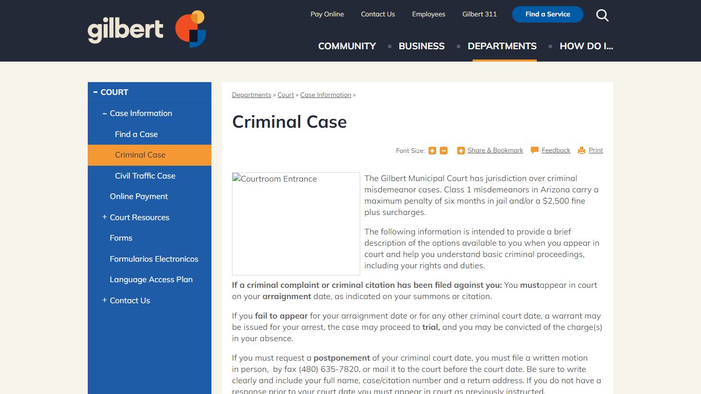 Criminal Case | Gilbert, Arizona